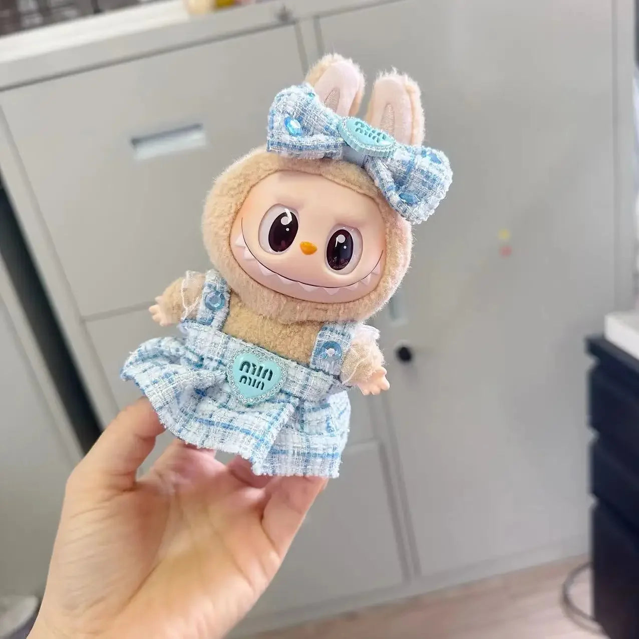 17cm Mini Plush Doll'S Clothes Outfit Accessories For Korea Kpop Exo Labubu Idol suit Clothing Gift，Only clothes and no dolls Oasis Select 2pcs set blue B