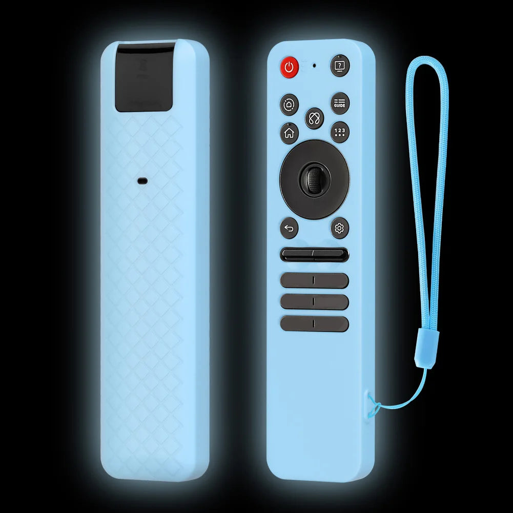 TV Remote Control Cover Silicone Lightweight Shockproof Anti-Slip Scratch Resistant Protective Cover For LG MR25GA Remote Case Oasis Select Blue at Night