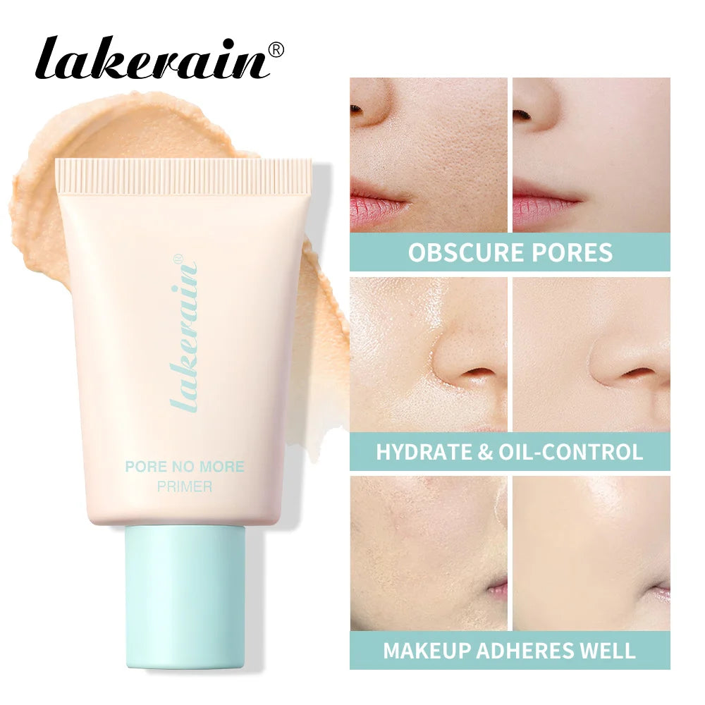 Lakerain Pore No More Makeup Primer Long Lasting Oil Control Hidden Pores Smooth Matte Makeup Effect Slightly Concealer Primer Oasis Select