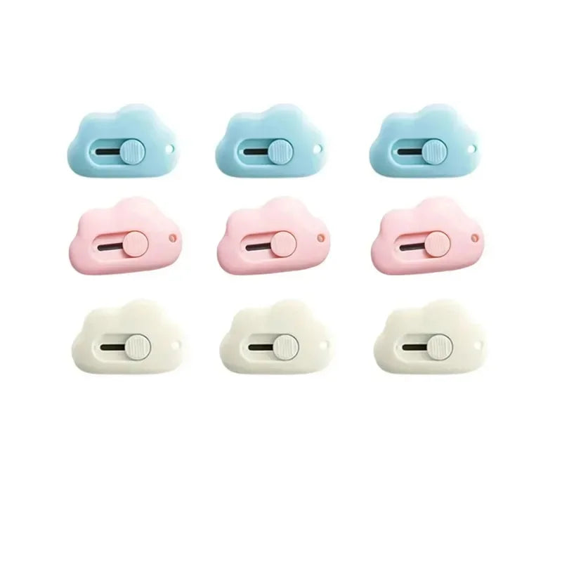 Cute Rabbit Cloud Color Mini Portable Practical Knife Paper Cutting Machine Paper Cutting Machine Razor Blade Office Stationery Oasis Select 9pcs mixed