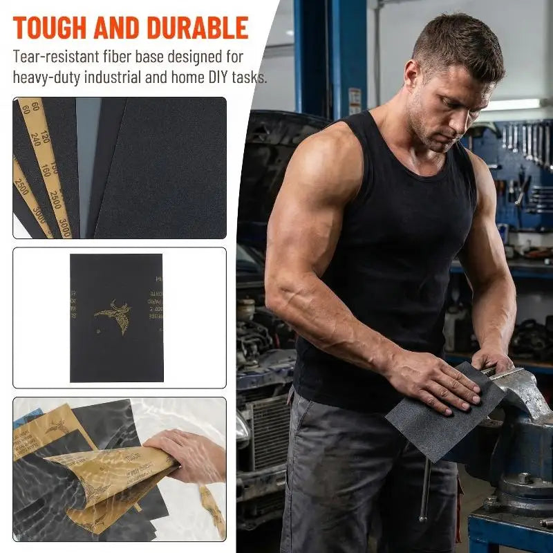 20Pcs 60/180/240/360/1000/1500/2000 Sandpaper Grit Wet /Dry Sanding Paper Abrasive Polishing Tools For Metal Wood Ceramic Tile Oasis Select