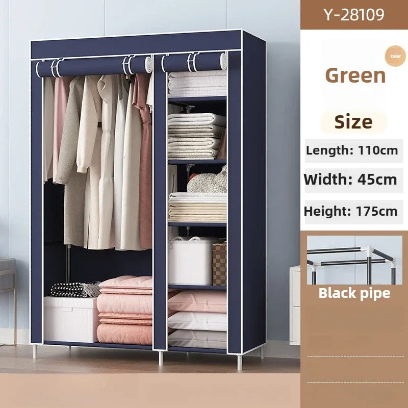Multi-functional Simple wardrobe storage Firm and durable storage Stylish, simple and mical non-woven wardrobe Durable Oasis Select cyan
