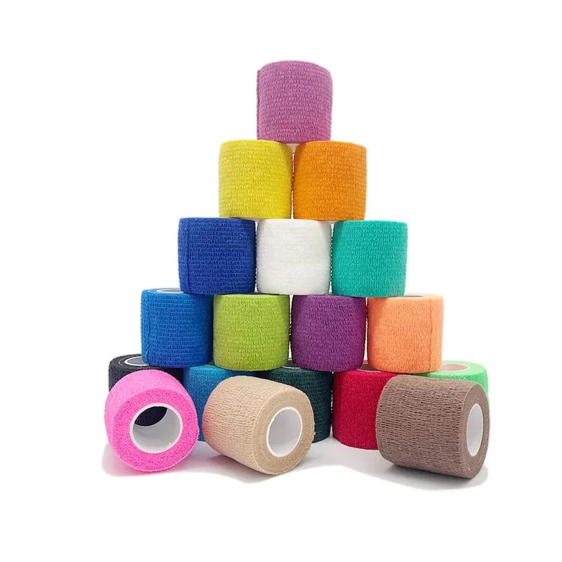 6pcs 5/7.5cm Hot SaleColorful Sport Self Adhesive Elastic Bandage Elastoplast For Knee Support Pads Finger Ankle Palm Shoulder Oasis Select