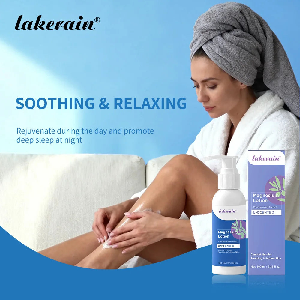 Lakerain Magnesium Body Lotion Concentrated Formula Soothing Softens Skin Comfort Muscles Nourishing and Hydrating Body Cream Oasis Select