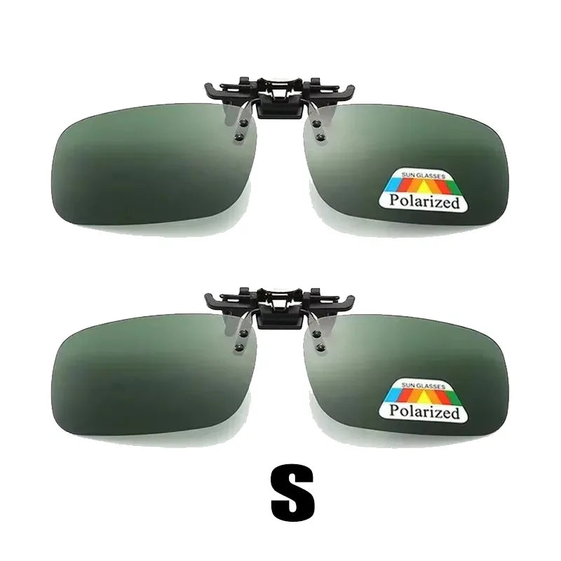 1/2/3PCS Polarized Sunglasses Clip For Driving Night Vision Glasses UV400 Outdoor Sunshade High Definition Sunglasses Clip Oasis Select Green S x2Pcs
