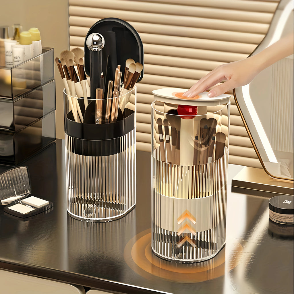 1pc cosmetic brush storage tube, press dustproof, high-grade eyebrow pencil shelf, automatic lifting brush barrel. Oasis Select
