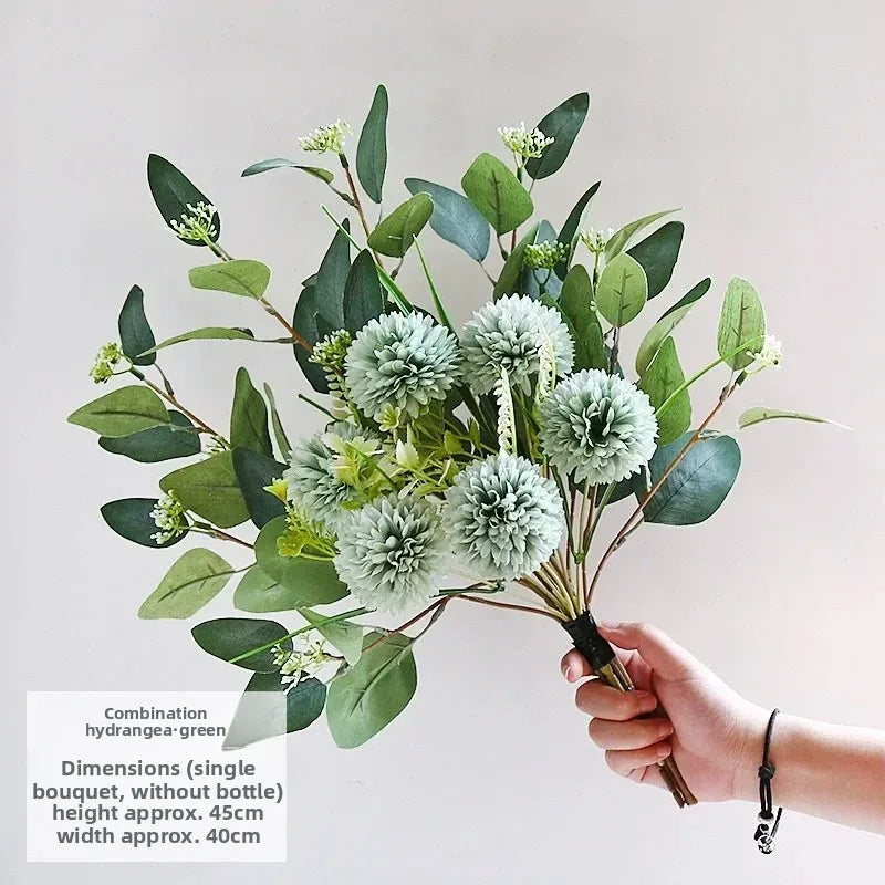 Lifelike Handmade Floral Bundle Composed of Peony and Hydrangea Blooms Long Lasting Artificial Blossom Material DIY Arrangement Oasis Select F