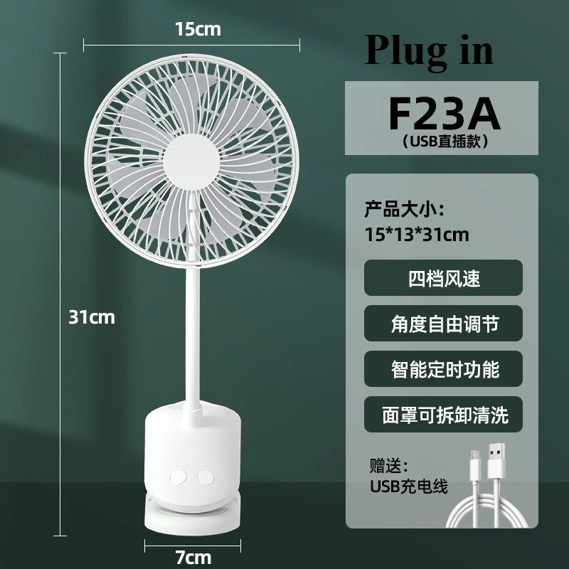 URGGU 6-Inch USB Clip Fan – 4 Speeds, Timer, Desk & Dorm