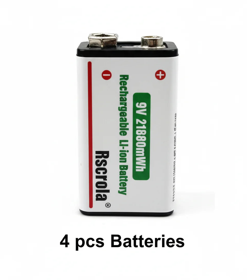 Hot selling,high capacity,usb-c fast charging,9V Li-ion rechargeable Battery series Oasis Select 4 pcs 21800 BAT 9v