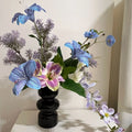 Purple Simulated Flower Simulated Artificial Flower Bouquet Silk Cloth Flowers Soft Monet Garden Flowers For Window Display Home Oasis Select B