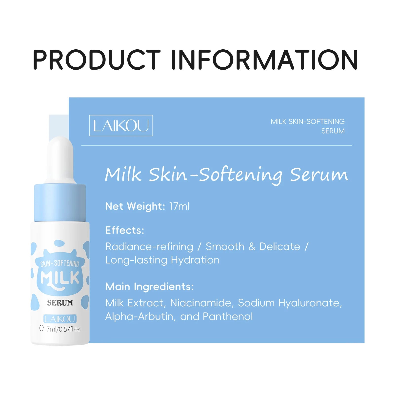 LAIKOU Milk Serum – Brightening, Pore Minimizing & Hydrating Brightening Face Serum Oasis Select