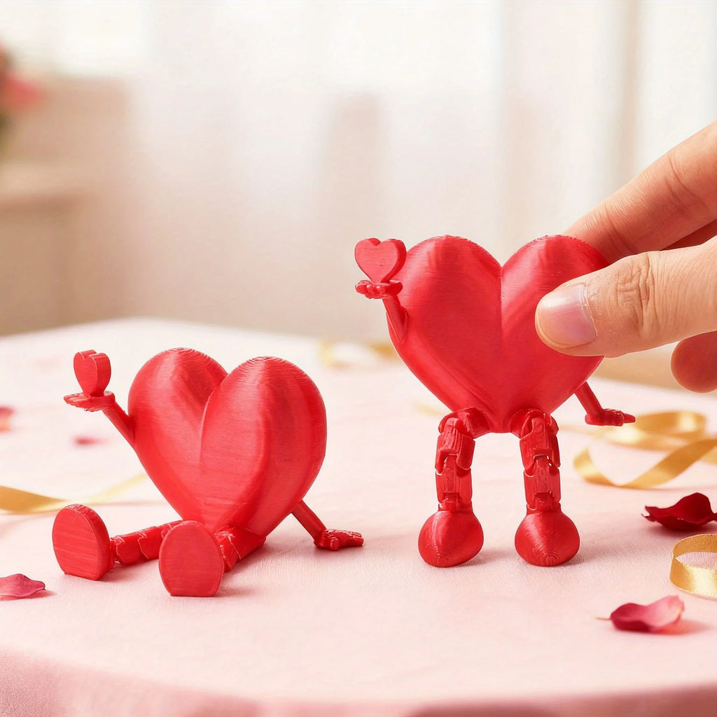 Romantic Heart-shaped Statue Romantic Home Desktop movable Lips Rose Love doll Wedding Ornament Home Decor Valentine's Day Gifts Oasis Select