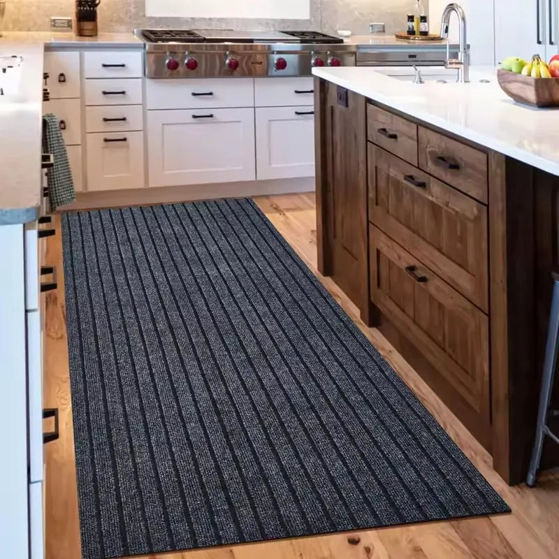 New Durable Non-Slip Door Mat Indoor Outdoor Doormat for Home Entrance Stain Fade Resistant Floor Mat Machine Washable Carpet Oasis Select Grey 60x180cm