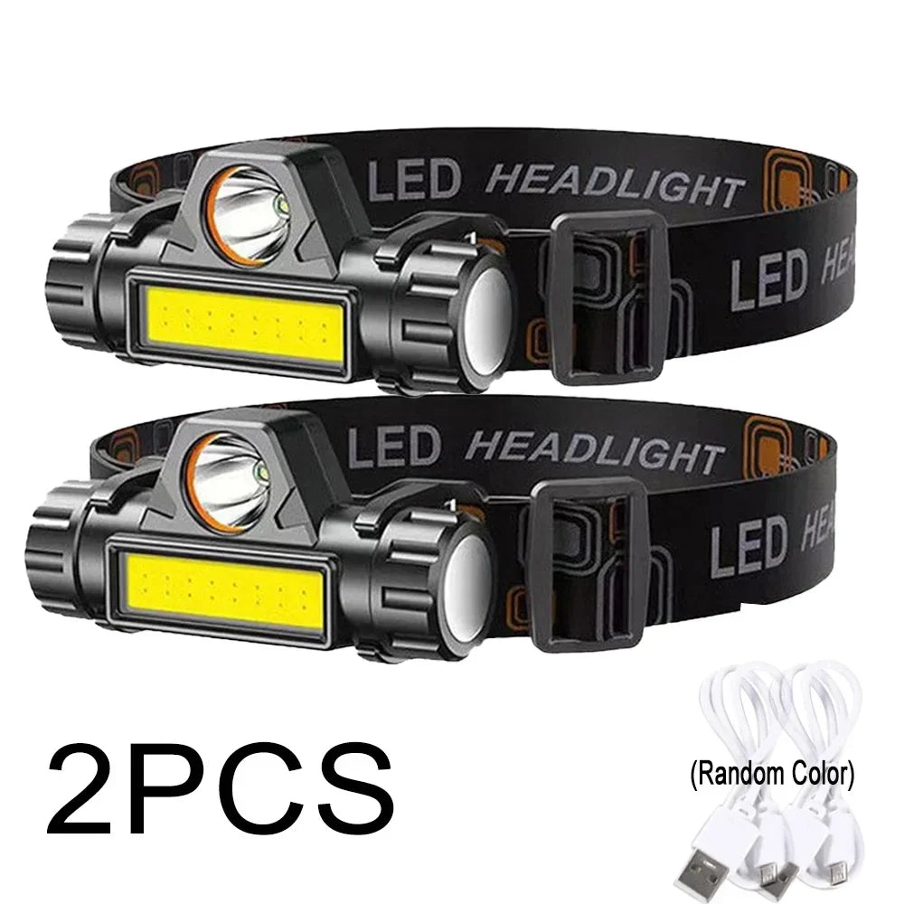USB Rechargeable LED Headlamp | XPE COB Magnetic Torch