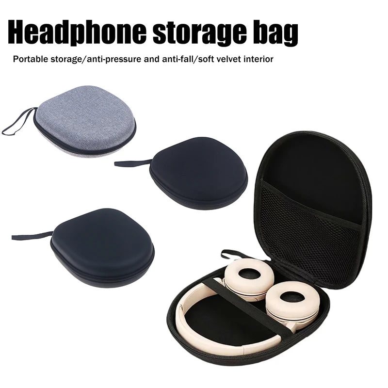 High-capacity Headset Headphone Case Earphones Shockproof Storage Box Hard Shell EVA Headphone Zipper Protective Bag Universal Oasis Select