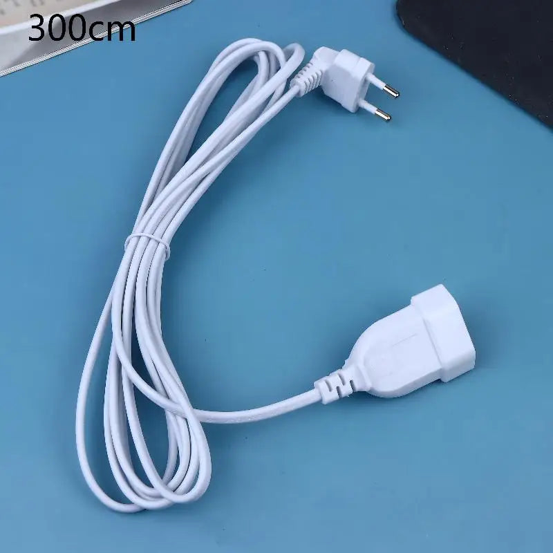 2-Prong EU Power Extension Cord; Male-Female Socket for PC & Table Lamp, 30/60/180/300CM Oasis Select A8