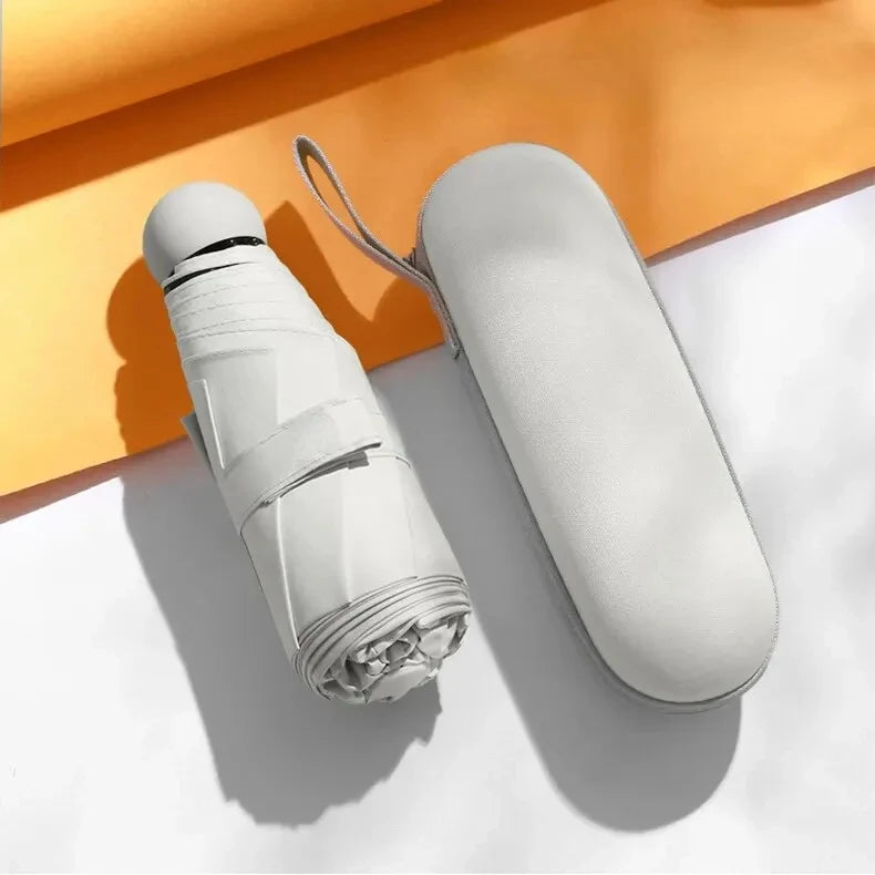 Solid Color Portable Capsule Umbrella Dual Use Sunshade And Rain Protection for Women Small Size Oasis Select berge 6K iron