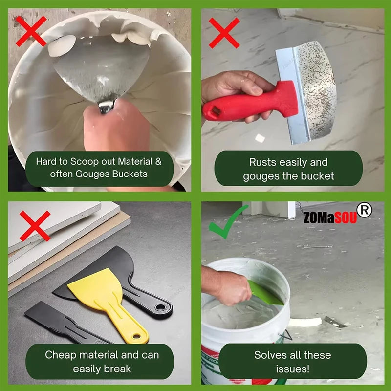 Curved Bucket Scoop Putty Knife Scraper Spackle Paint for Drywall Finishing Plaster Scraping Decals Patch Construction Tools New Oasis Select