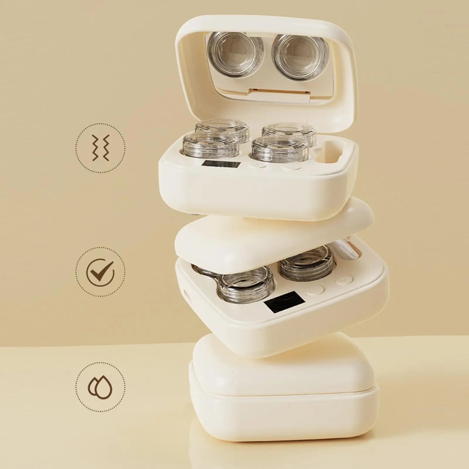 Contact Lenses Cleaner Ultrasonic With Removable Box Cleaning Machine Portable Contact Lenses Case Deep Cleaning tools Oasis Select