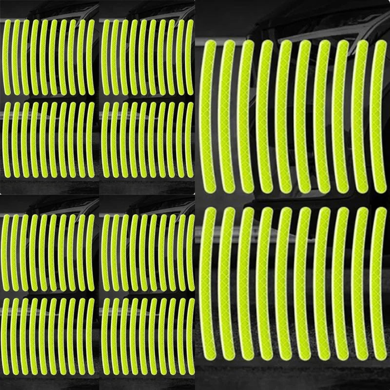 Car Wheel Hub Reflective Sticker Tire Rim Reflective Strips Luminous for Night Driving Car Bike Motorcycle Wheel Sticker Oasis Select 100Pcs Green