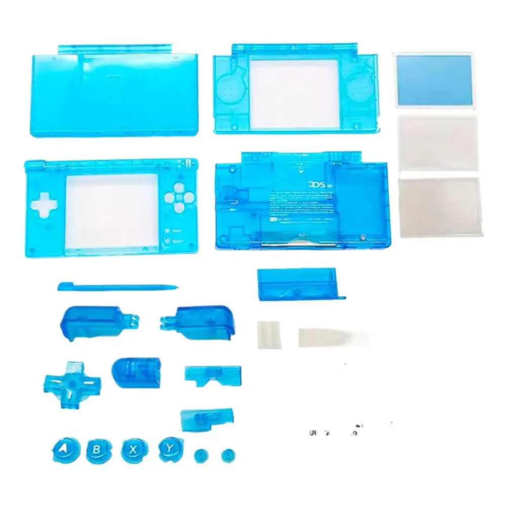 Case DIY Kit for Nintendo DS Lite Transparent Replacement Full Housing Shell, DIY Repair Shell Replacement Kit for NDSL, 1Set Oasis Select Blue