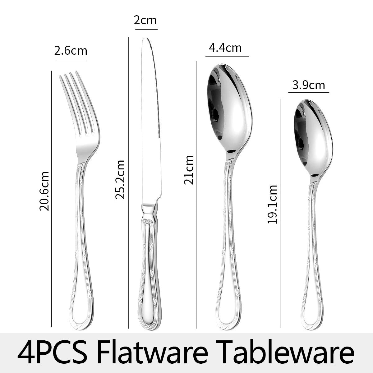 Luxury 18-10 Stainless Steel Flatware Set – Mirror Cutlery Flatware Cutlery Set Oasis Select 4pcs