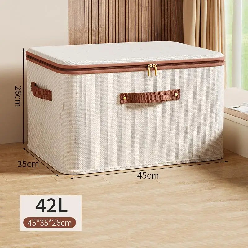 With Zipper Wardrobe Organizer For Home Portable Space-Saving Durable Foldable Clothes Storage Box Oasis Select XL
