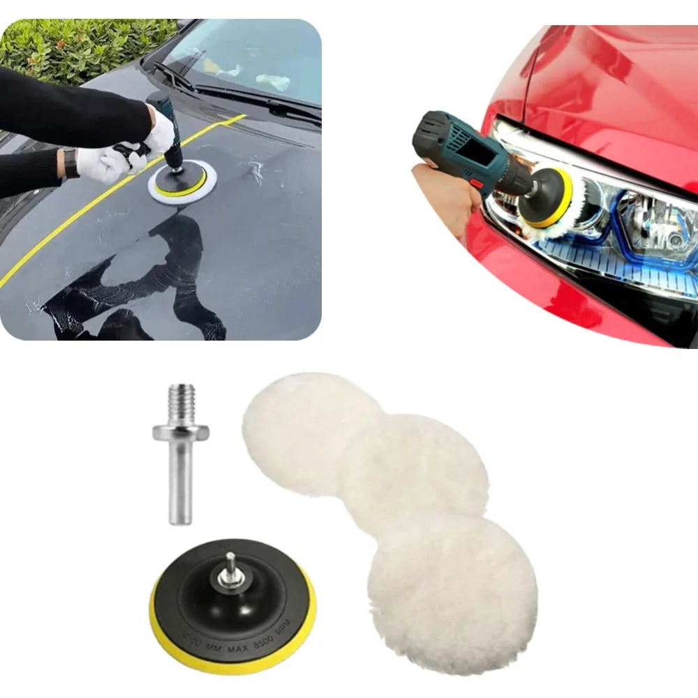 4Inch Polishing Kit Polishing Pad Car Waxing Sponge Disk Wool Wheel for Auto Body Beauty Polisher Washing Car Gadget Universal Oasis Select