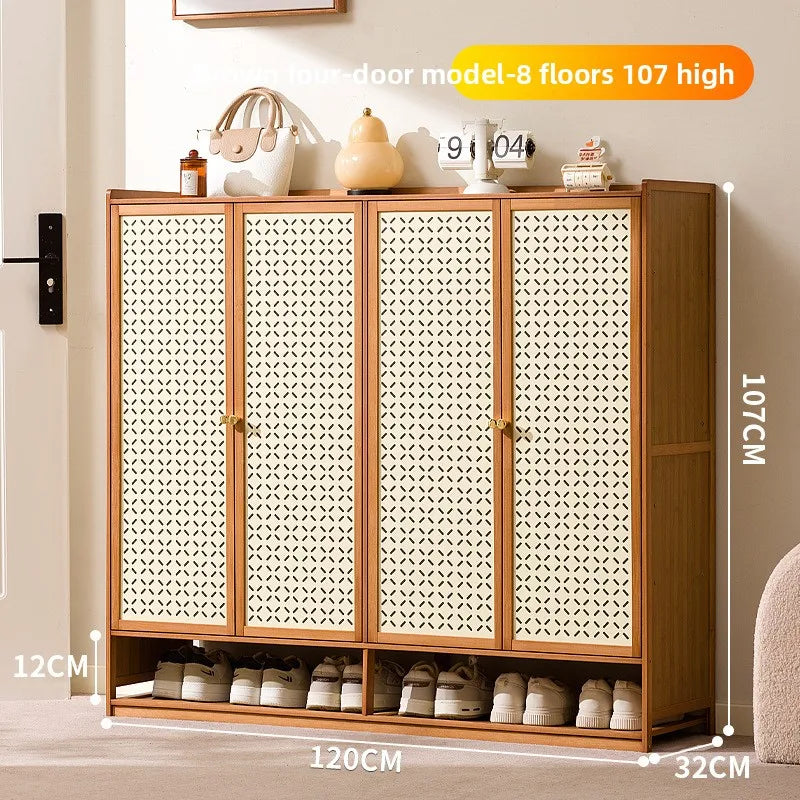 Dust-proof shoe cabinet at the entrance of the home, large-capacity storage in the indoor entrance, solid wood simple shoe Oasis Select Four doors 8