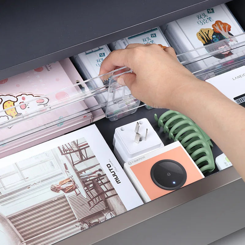 1Pcs Transparent Drawer Dividers Adjustable Expandable Drawer Dividers for Clothes Utensils Cosmetics Office Storage Oasis Select