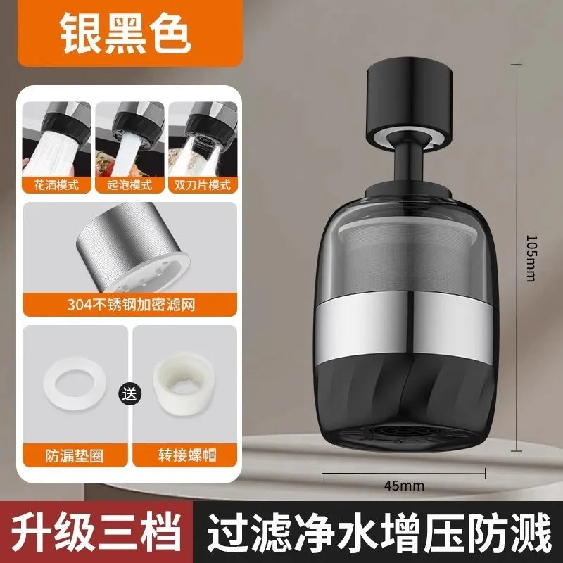 New Universal 360° Rotate Kitchen Faucet Extender Aerator Plastic Splash Filter Kitchen Washbasin Faucet Bubbler Nozzle Aerator Oasis Select B