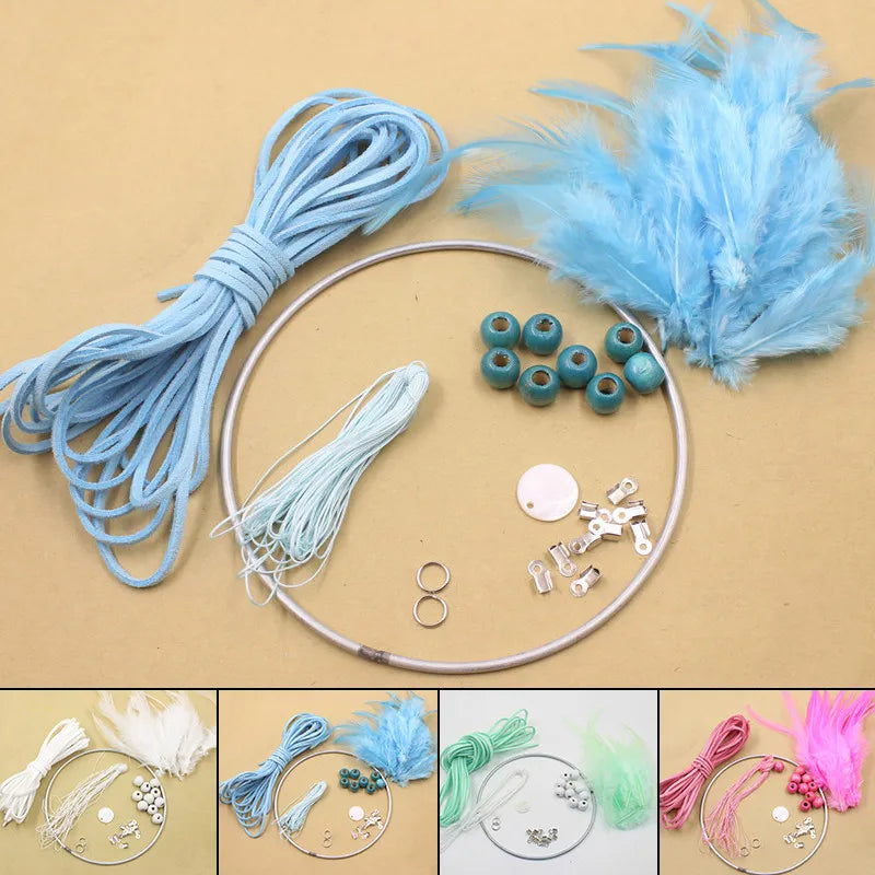 Art DIY Dream Catcher Kit Accessory Blue Decoration Wall Ornament Home Decor 4 Colors Fun Fashion Crochet Hanging Oasis Select