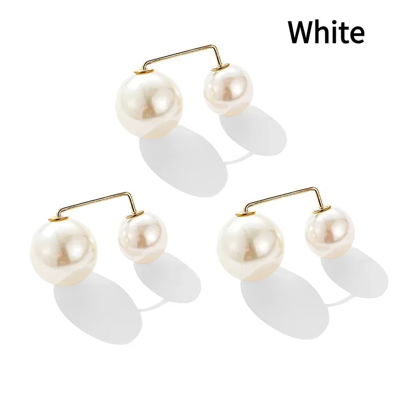 3/12PCS Pearl Non-Slip Safety Pins Dress Brooch Decoration Dress Waist Fastening Pins Collar Adjustment Scarf Fashion Versatile Oasis Select 3pcs White