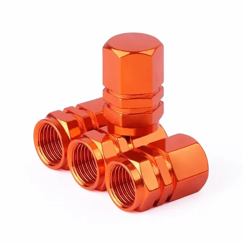 Tire Valve Stem Caps Decorative Tires Accessories Aluminum Alloy Nipple Wheel Caps For Cars Motorcycles Bicycle Cover Dustproof Oasis Select orange 4pcs