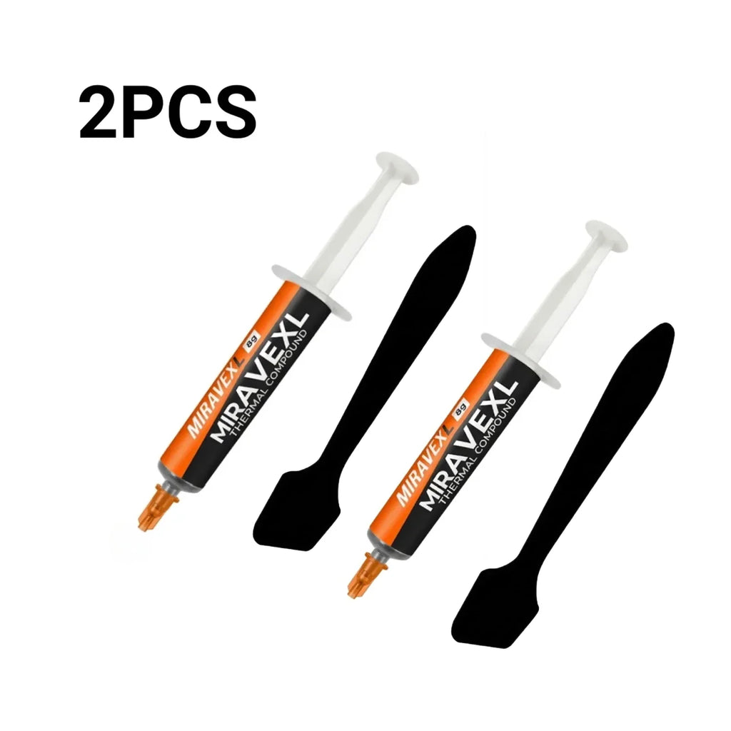 MIRAVEXL 8g Non-Conductive Thermal Paste Safe Cooling Heatsink Compound For CPU GPU PC Console Repair & Heat Dissipation + Tools Oasis Select 2PCS