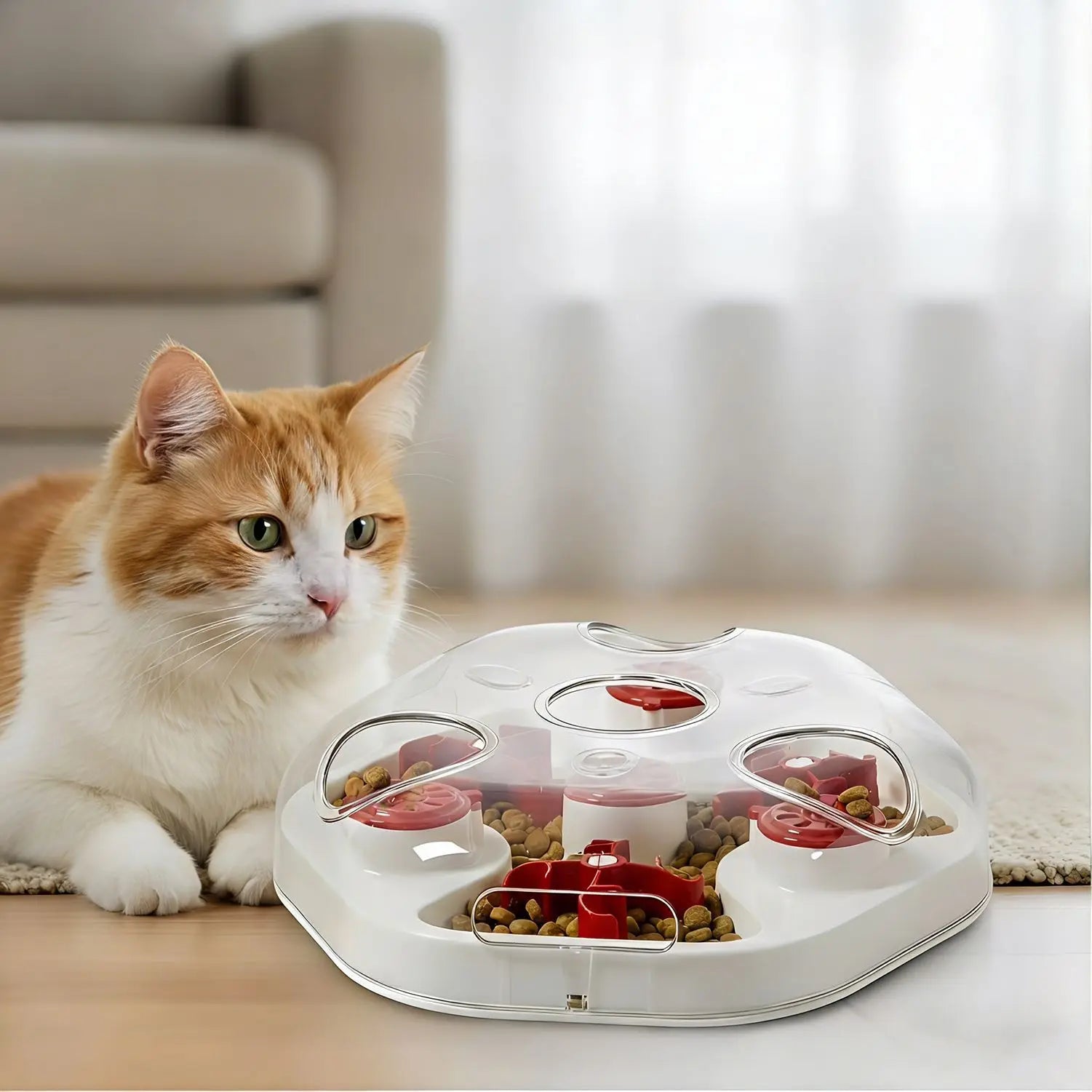 Cat puzzle leakage toy, cat hiding food, anti choking, freeze-drying, slow food maze, teasing cat leakage toy Oasis Select