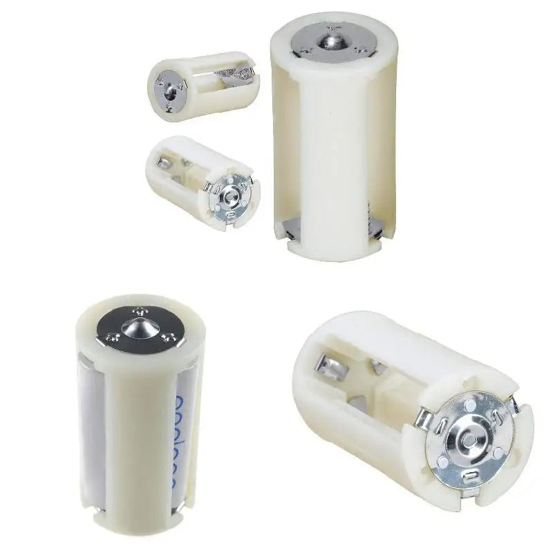 4-Pack AA to D Battery Adapter Converter Case | Translucent