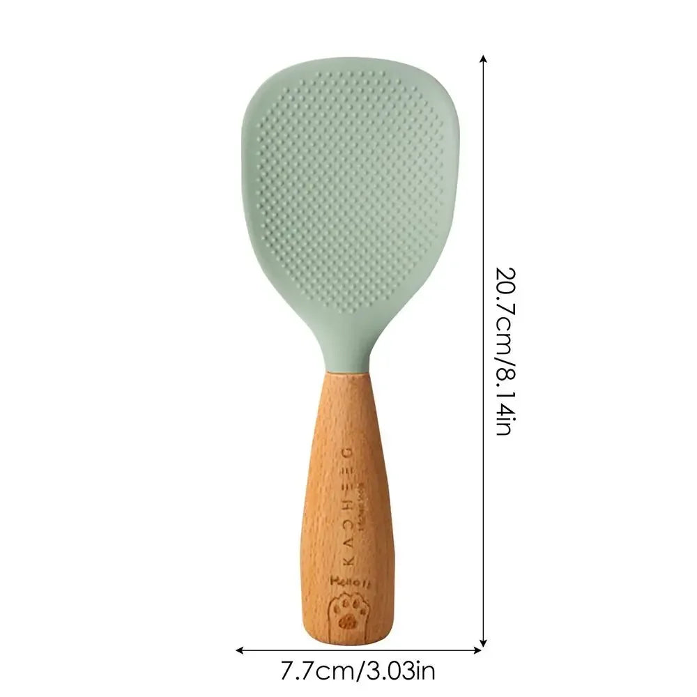 Silicone Spoon Non-stick Cooking Spoon Anti-scalding Pot Rice High-temperature-resistant Spoon Durable Kitchen Gadgets Oasis Select Green