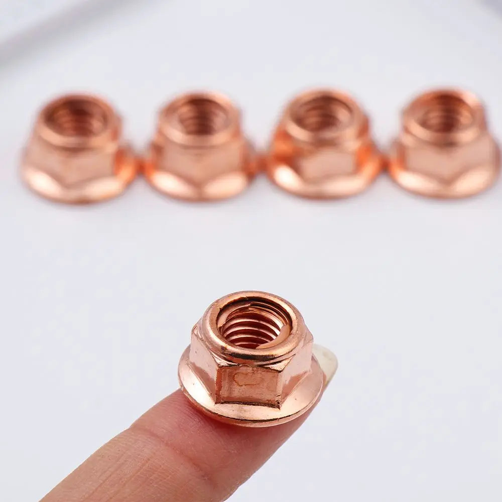 12Pcs M8 Copper Flashed Exhaust Manifold Nut Exhaust Nuts Elbow Nuts Practical 8mm Nuts High Temperature Nuts Home Fasteners Oasis Select Default Title