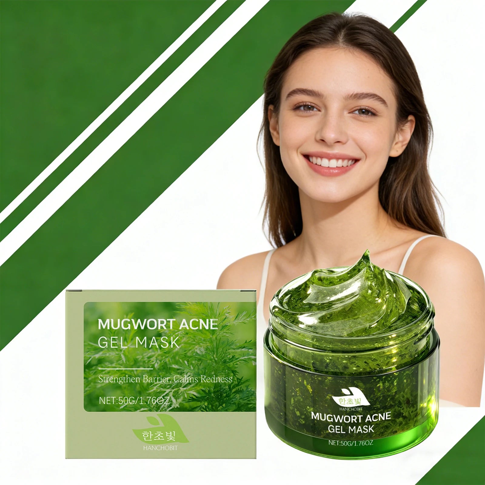 Mugwort Acne Gel Mask Anti Acne Redness Relief Gentle Exfoliation Oil Control Cleansing Pores Improve Dullness Skin Care Oasis Select