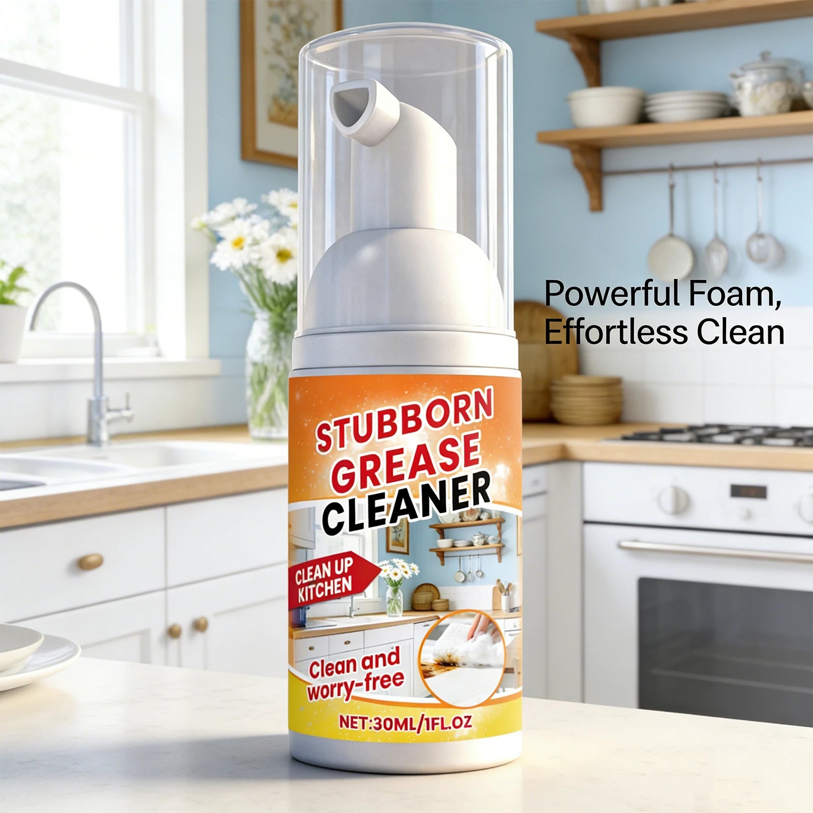 Kitchen Foam Cleaner Dirt Stain Remove Oil and Grease Multipurpose Cleaner Foam Spray for Oven Kitchen Degreaser Products 30ml Oasis Select