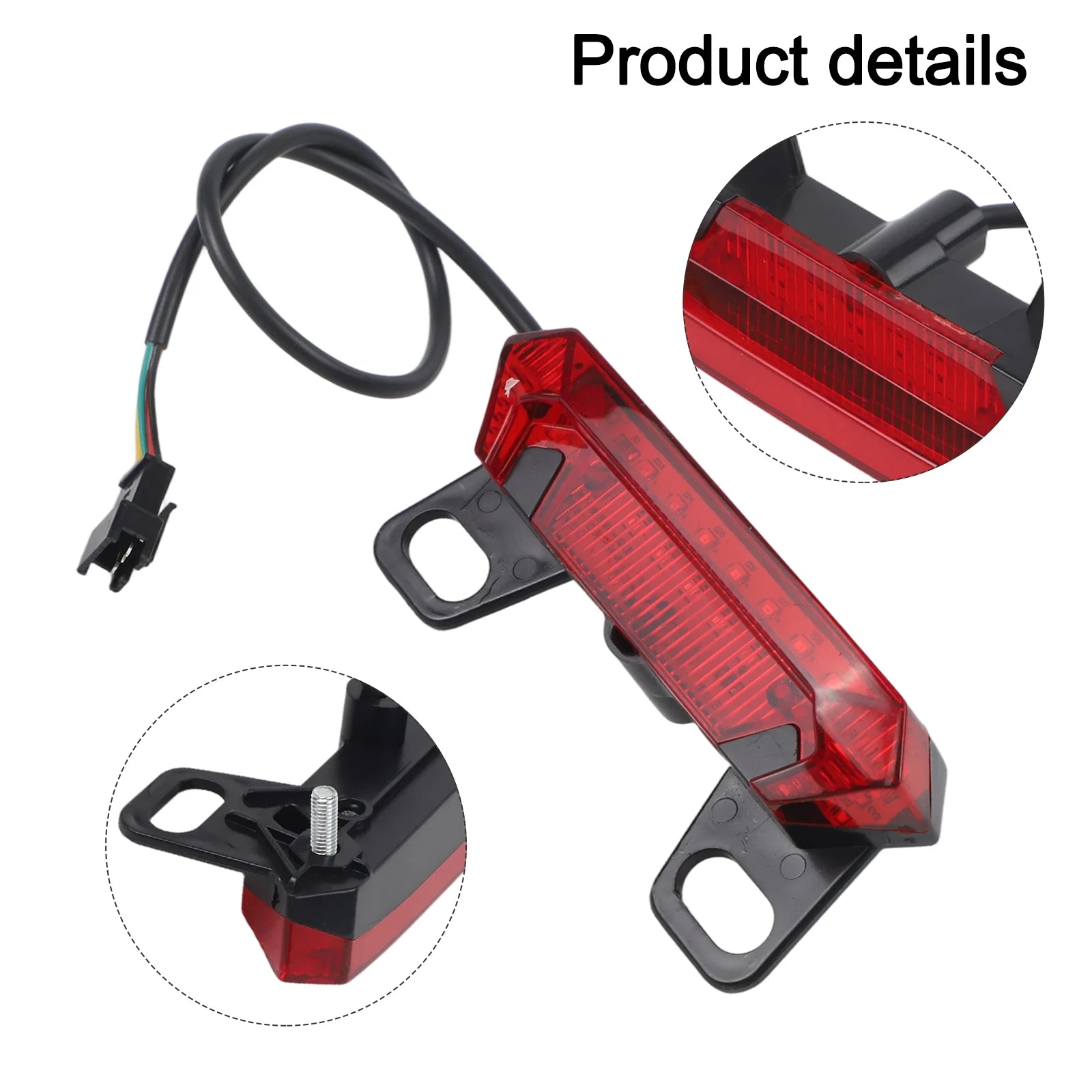 For Electric Bicycle 36-60V Bicycle Light Ebike Rear Light 12*7*6cm Bicycle Safety Tail Light Brake Light Wiring Oasis Select