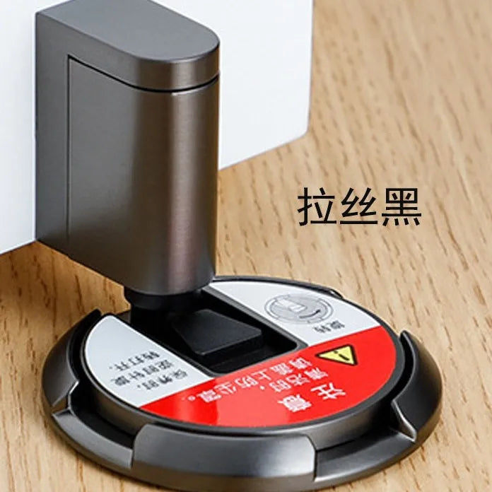 Door Stopper Magnetic Door Stopper No Drilling Silent Floor Door Stop with Screws Adhesive Adjustable Mechanical Magnetic Oasis Select Brushed Black