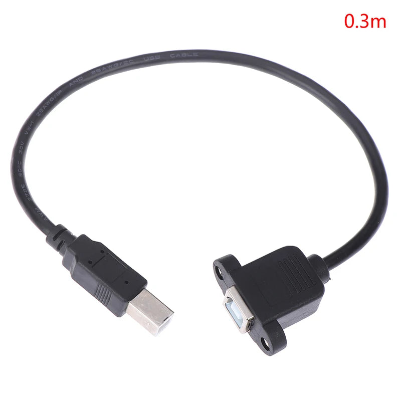 USB 2.0 Type B Male to Type B Female Printer Extension Cable With Panel Mount Oasis Select 0.3m