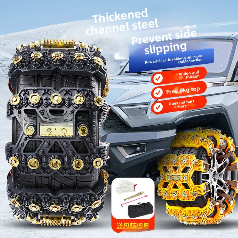 Winter Tire Snow Chains for Cars, SUVs, and Off-Road Vehicles - TPU Material, No Tire Damage, Ice Breaking & Off-Road Rescue Cha Oasis Select