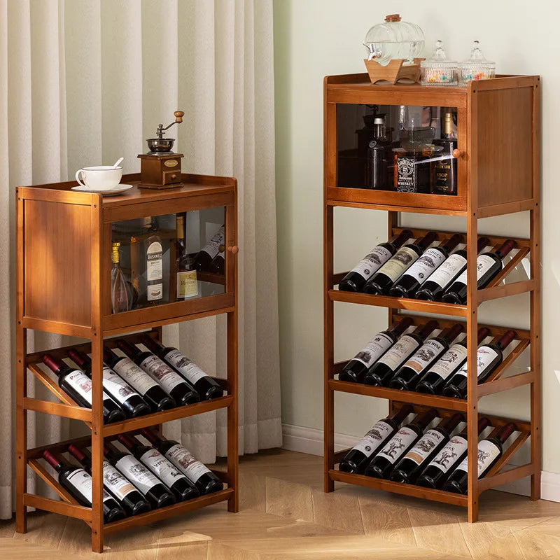 Household small wine cabinets, wine grids, bar tables, display stands, wine decoration, simple, solid wood against the wall Oasis Select