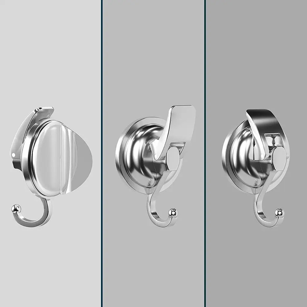 Removable Polished Easy to Install Chrome-Plated Organization Bathroom Shower Suction Cup Hooks Oasis Select