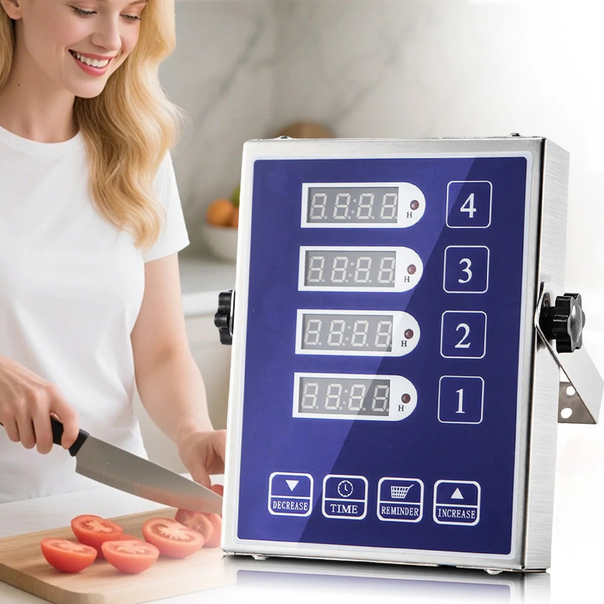 4-Channel Digital Kitchen Timer | LED Display & Loud Alarm