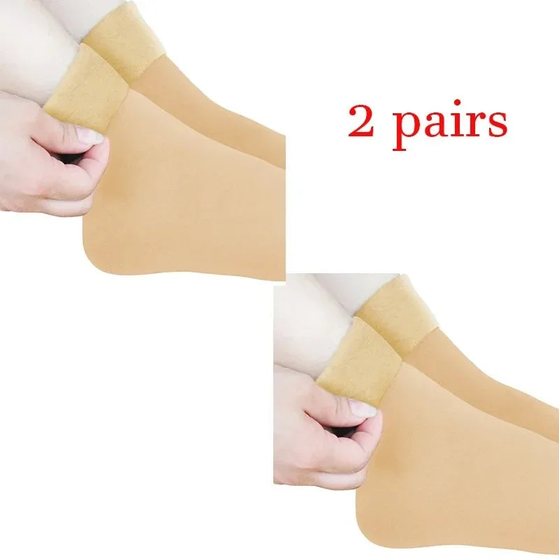 Women Winter Socks Hermal Cashmere Wool Socks Warm Thicken Thermal Snow Boots Floor Socks Oasis Select Khaki 2