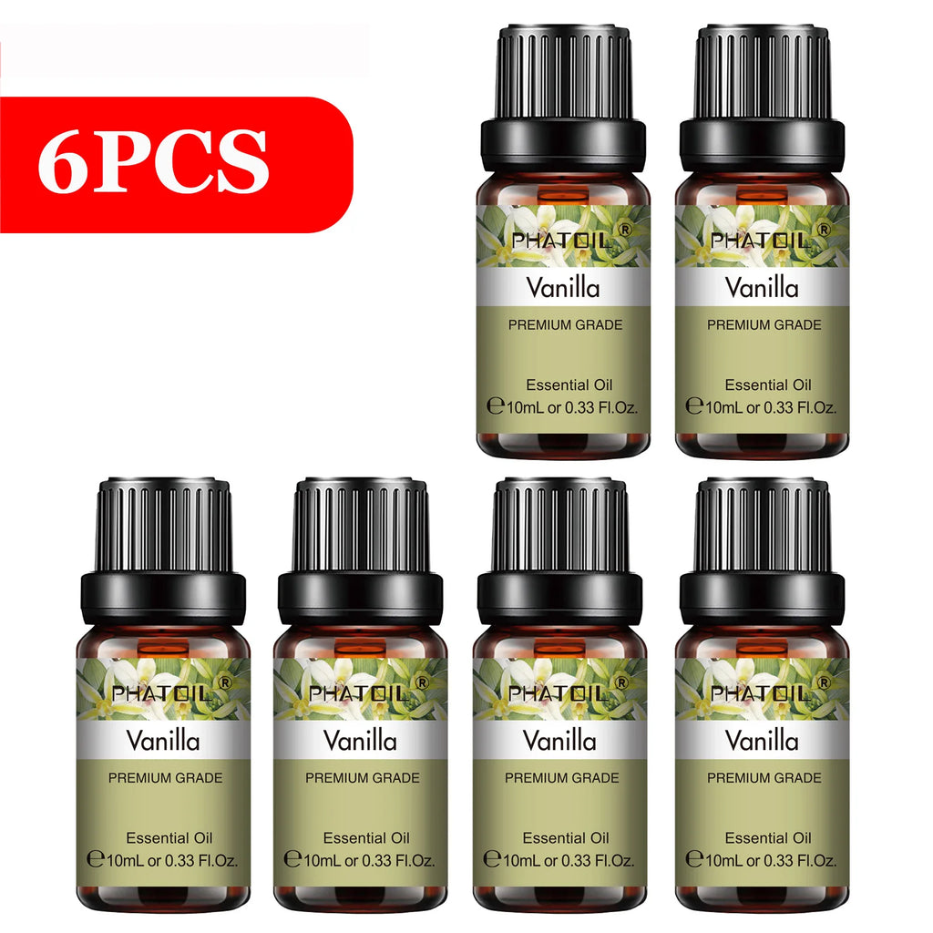 PHATOIL 6-Piece Pure Essential Oil Set – Diffuser & Aromatherapy